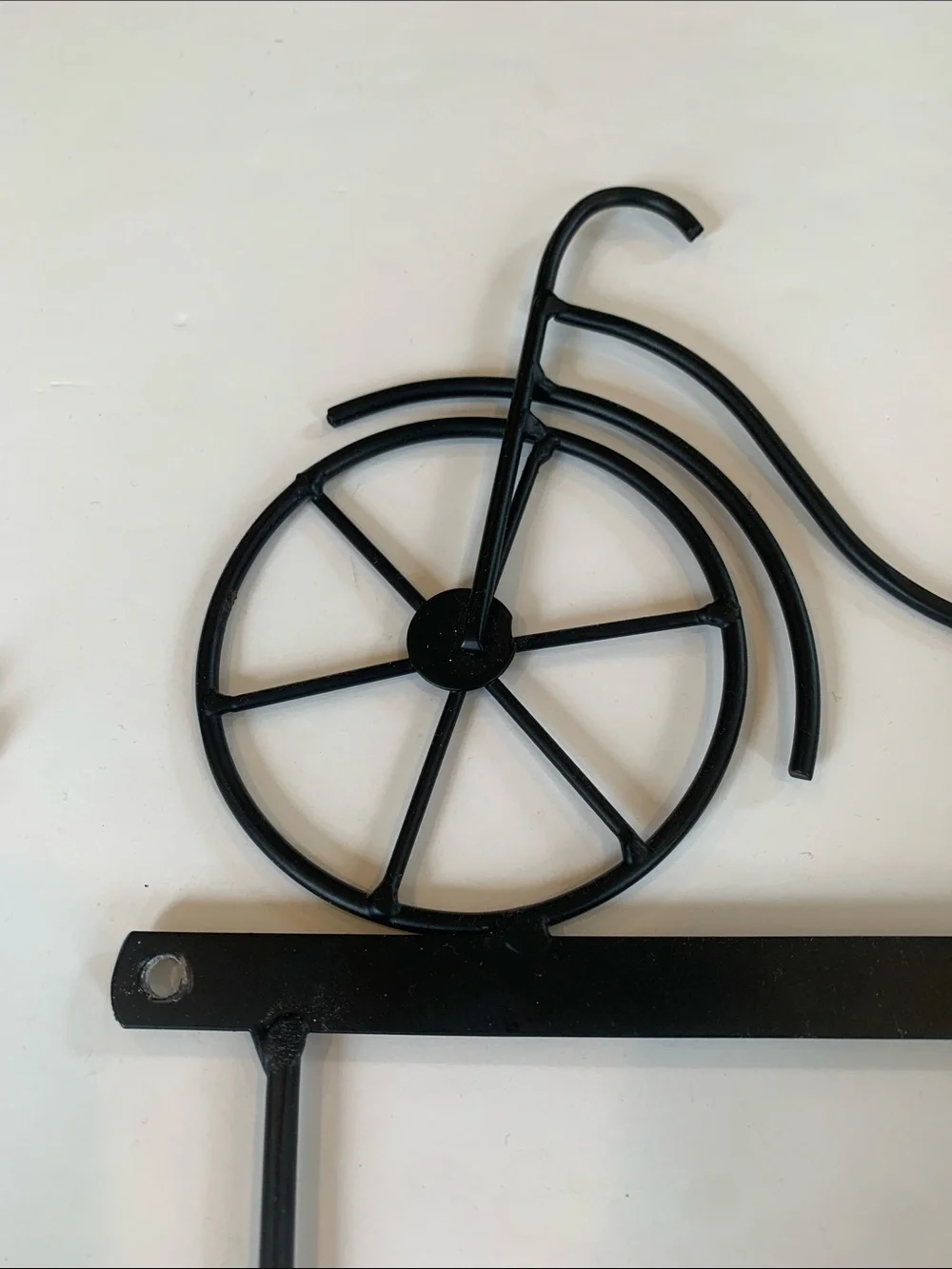 Black Metal Bicycle Three Hook Wall Rack Home Decor
